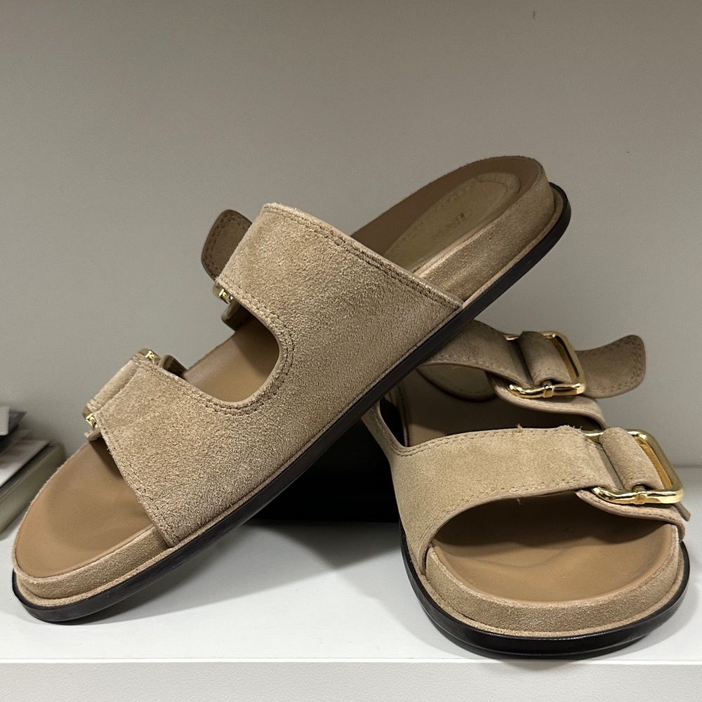 Zara Tan Slide Sandals size 39